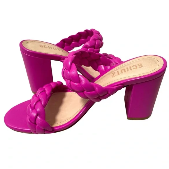 Schutz Myreh Mestico Pink Sandal Heels - Picture 6 of 8